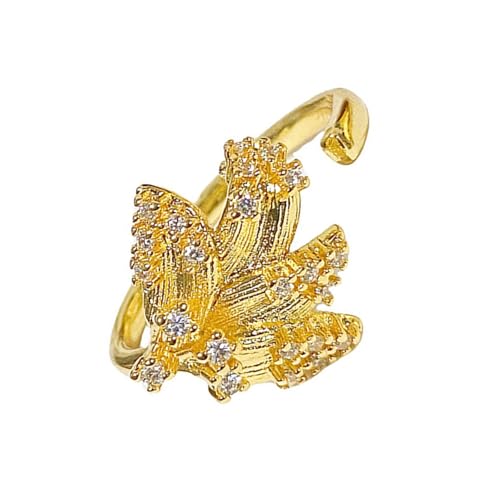 Whltzf Elegante Weizendesigns Offene Ringe Einstellbar Tragbar Für Frauen Verstellbare Größe Legierung Materialien Gold Finish Antique Inspire Ringe von Whltzf
