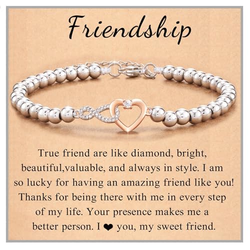 Whltzf Elegantes Unendlichkeits-Herz mit stilvollen Kristallen für Frauen, symbolisiert Freundschaft und Stil, für den täglichen Gebrauch, elegante Freundschaft von Whltzf