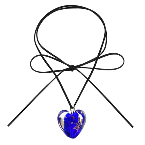 Whltzf Fashion Trend Loves Anhänger Schlüsselbeinkette Temperament einfache kalte verstellbare Farbe Seil Halskette Herz Halskette für Mädchen von Whltzf