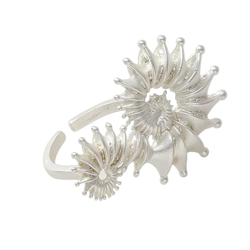 Whltzf Geometrische Muscheln, verstellbare Öffnungsringe, auffälliger Fingerschmuck, geeignet für den täglichen Gebrauch, Muschelschmuck von Whltzf