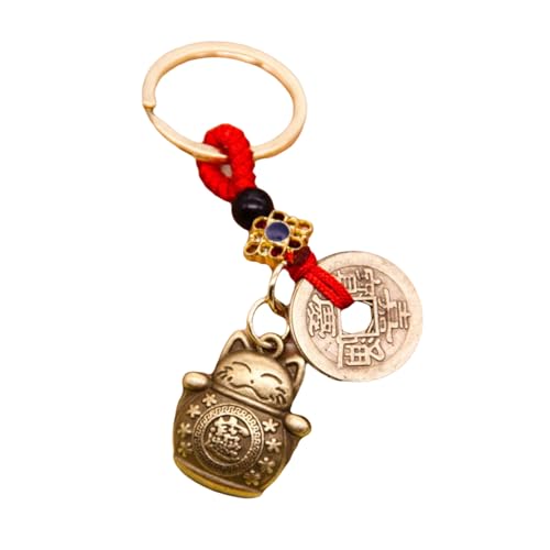Whltzf Glück Katzen Schlüsselkettenschmuck Imitation Messingmaterial von Whltzf