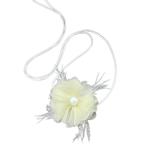 Whltzf Gothic-Kamelien-Blumen-Halskette, Damen, modisch, Schlüsselbein-Kette, verstellbares Seil, Choker, Hochzeit, Party, Schmuck, Kamelien-Halsreif, Halskette von Whltzf