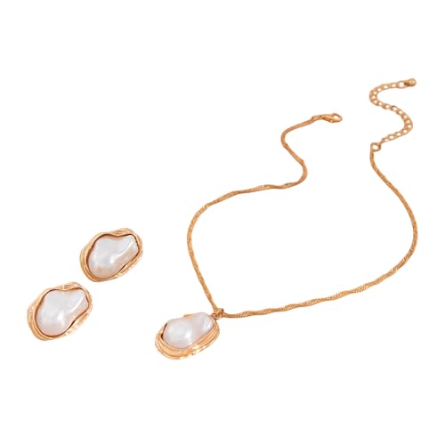 Whltzf Halskette Und Ohrringe Set Robo Set Such Einzigartige Stile Unregelmäßige Designs Für Trendige Frauen Gold/Silber Stylish Damen Accessoires von Whltzf