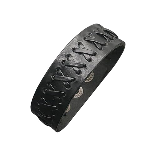 Whltzf Handgewebte Männer Nach Imitation Kuh Ledermanschette Armband Vintage Punk Armband Geflochten von Whltzf