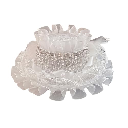 Whltzf Handwerk Gothic Lolitas Huthaarclip Mit Blumen Und Spitzenmode Accessoire Für Einzigartige Stilliebhaber Party Haarzubehör Accessoire von Whltzf