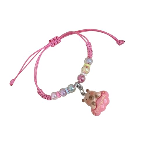 Whltzf Kids 'Macaron Farbarmband Mit Cartoon Capybaras Designs Sichere Kunststoffmaterialien Und Ein Verstellbares Riemen Toller Geschenk Cartoon Capybara Charme von Whltzf