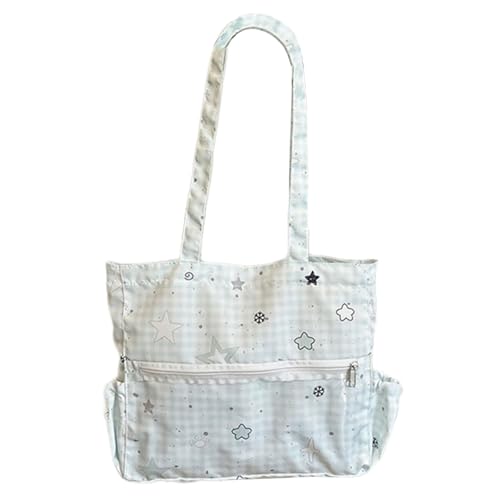 Whltzf Leichte Polyester-Schultertasche mit mehreren Taschen, Arbeits- und Reisetasche, ergonomischer Riemen, Polyester-Schultertasche, grün, One Size von Whltzf