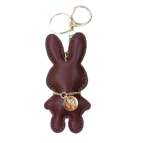 Whltzf Mode Kaninchen Geformte Schlüsselringe Künstlicher Lederhasen Bag Anhänger Schlüsselbund Handtasche Accessoire Für Tierliebhaber Tierschlüsselkette von Whltzf