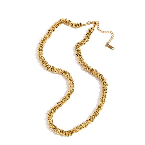 Whltzf Mode Schmuck Edelstahl Perlenarmband Einzigartige Kreise Halskette Charme Armband Geeignet Für Frauen Präsentieren Moderner Schmuck von Whltzf