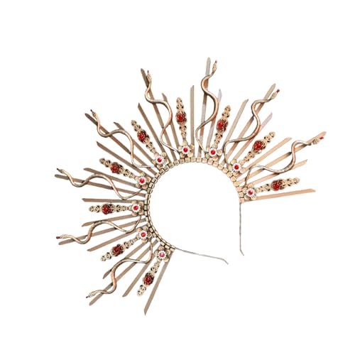 Whltzf Multifauntal Snake Head Crowns Haarteil Mit Mehreren Farben Brauthaarkronen Zur Verbesserung Ihrer Mythologie Ensembles Halloween Party Crown von Whltzf