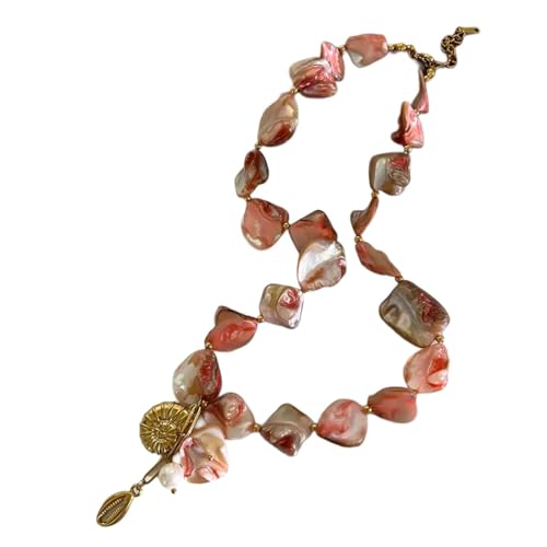Whltzf Muschel-Conch-Anhänger, Halskette, Edelstahl, vom Meer inspirierter Schmuck für Damen, Strandzubehör, trendige Edelstahl-Halskette von Whltzf