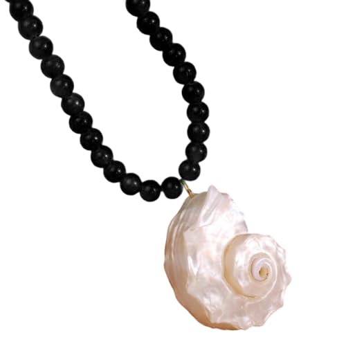 Whltzf Muschel-Halskette mit Küstenmuschel-Motiv, künstlerisch gearbeitetes Marine-Themen-Accessoire, tragbar, Urlaubsschmuck, Handarbeit, Strand-Halskette, Einheitsgröße, Wie beschrieben, Wie von Whltzf