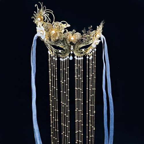 Whltzf Mysterious Quasten Face Maske Zauber Elegante Quasten Sehen Sich Dekoration Für Festivals Und Alltägliche Modeverstärkung Kulturelle Leistungen Accessoire Gegenüber von Whltzf