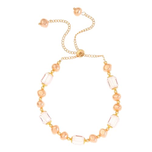 Whltzf Raffinierte Robuste Imitation Perlenarmband Tragbar Für Frauen Und Mädchen Verstellbare Kettenkristalle Schmuckgeschenke Handgefertigter Perlen Schmuck von Whltzf