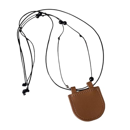 Whltzf Retro Stile Hängende Nackenbeutel Halskette Mit Ledermaterialien Für Ohrhörer Und Münze Tragbar Und Robuste Party Kette Kette von Whltzf