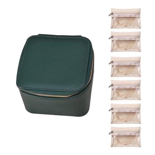 Whltzf Robuste Reiseschmuckbeutel Set 6 PCs Tragbare Aufbewahrungstaschen Für Zubehör Koffer Für Frauen Und Mädchen PU Schmuckkoffer von Whltzf