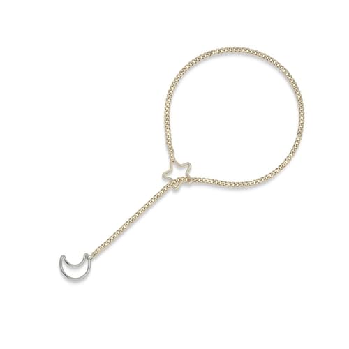 Whltzf Star Moon Verstellbare Kubanische Lariat Halskette Für Frauen Lieben Herzringe Punk Rock Chain Schmuckzubehör Täglich Gebrauch Partyschmuck von Whltzf