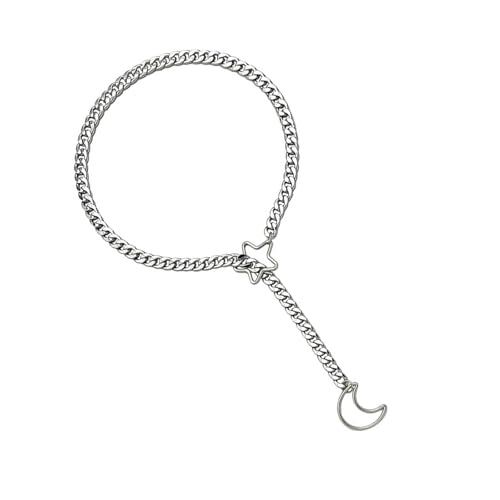 Whltzf Star Moon Verstellbare Kubanische Lariat Halskette Für Frauen Lieben Herzringe Punk Rock Chain Schmuckzubehör Täglich Gebrauch Partyschmuck von Whltzf