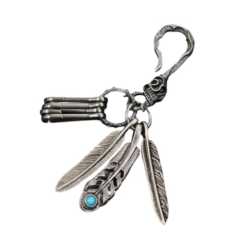 Whltzf Stilvolle Gefiederte Und Türkisfarbene Schlüsselbund Accessoire Dekoration Für Partys Lieferungen Pendeln Und Täglicher Nutzung Freien Zinklegierung Keychain von Whltzf