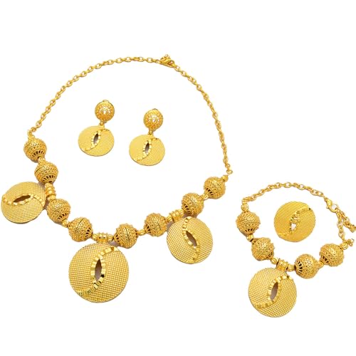 Whltzf Stilvoller Dubai Gold Farbschmuck Schmuck Set Handgefertigtes Goldfarbe Brautschmuck Set Für Vietnamesische Hochzeitsfeierlichkeiten Vietnamesische Brautschmuckset Set Vietnamesisch von Whltzf