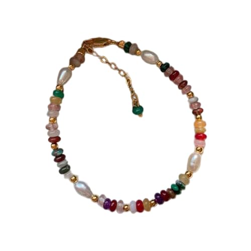 Whltzf Süßwasserperlen Armband Schöne Runde Süßwasserperlen Armband Halskette Für Frauen Schmuck Geschenk Frauen Perlen Accessoires von Whltzf