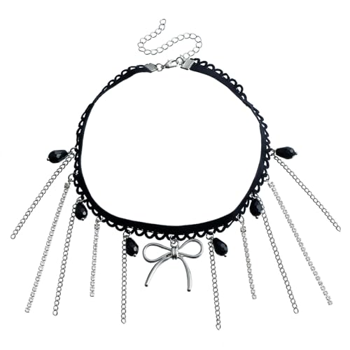 Whltzf Trendy Bowknot Form Halskette Mit Hängenden Quasten Und Detailstabilen Und Legierungshandwerk Täglich. Whltzf Trendy Bowknot Form Halskette Mit Hängenden Quasten Und Detailstabilen Und Legierungshandwerk Täglich. von Whltzf