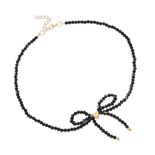 Whltzf Trendy Robuste Acryl Perlen Halskette Accessoire Mit Stilvollen Kristallen Schmetterling Bowknot Für Trendige Frauen Perlenschmuck von Whltzf