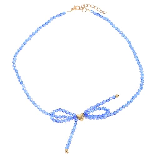 Whltzf Trendy Robuste Acryl Perlen Halskette Accessoire Mit Stilvollen Kristallen Schmetterling Bowknot Für Trendige Frauen Perlenschmuck von Whltzf
