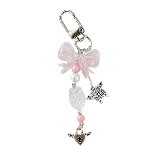 Whltzf Tulips Perlen Telefon Charme Mit Bowknot Elegant Tulips Keyring Elegantes Perlen Telefon Schmücken Zum Hinzufügen Eines Individuellen Charmeschlüsselkettens Für Rucksack von Whltzf