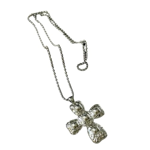 Whltzf Zarte Kruzifix-Anhänger, Perlen-Halskette, leichte Legierung, Schlüsselbein-Accessoire, stilvolles Schmuckgeschenk, elegante Schlüsselbein-Halskette für Teenager von Whltzf