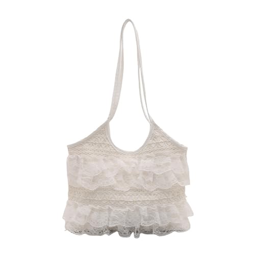 Zarte Spitzenspitze Achselhalterbeutel Leichter Umhängetasche Mit Bequemer Schultergurt Für Frauen Frauen Frauenspitzen Mesh Tasche von Whltzf