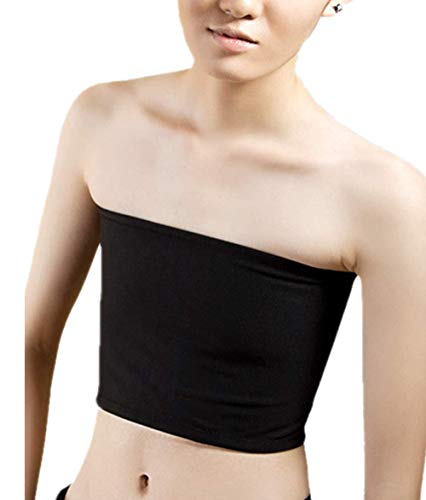 Tran Lesben Korsett Trägerlos Bandeau Brustbinder Nahtlos Wildfang Sport-BH Büste abflachen,Black,s von Whlucky