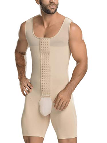 Whlucky Herren Bodysuit Shapewear abnehmen Hüfthose Alles in einem Bauchkontrolle Bauchkontraktion Former,beige,6XL von Whlucky