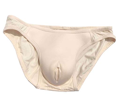 Whlucky Herren Gaff Panty verstecken Gepolsterter Hintern Höschen Kamelzehe Shaper Briefs für Crossdresser,beige,XL von Whlucky