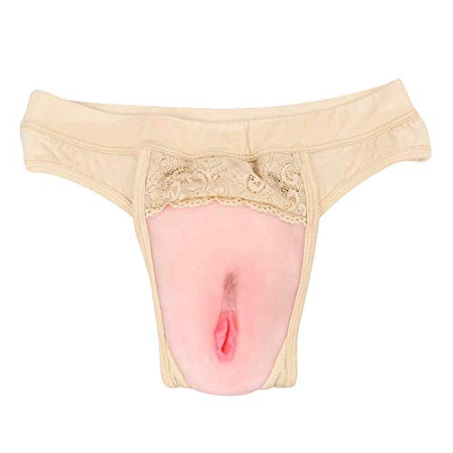 Whlucky Herren Gaffel verstecken Höschen Shaper Briefs Fake Vaginal Crossdressing Transgender Cosplay Unterhose,beige,XXL von Whlucky