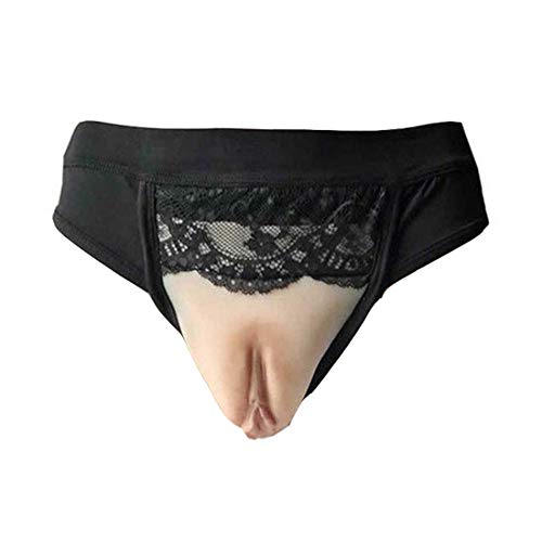 Whlucky Kamelzehe Nahtlos Höschen Gaff kontrollieren Unterwäsche Crossdresser Transgender Gefälschte Vaginal Shorts,Black,XL von Whlucky