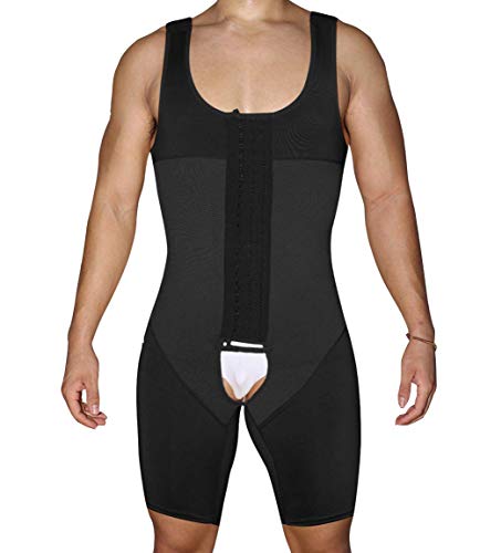Whlucky Shapewear Bodysuit für Männer Bauchkontrolle Kompression Abnehmen Body Shaper Trainieren Bauch Unterhemd,Black,l von Whlucky