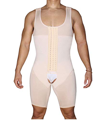 Whlucky Shapewear Bodysuit für Männer Bauchkontrolle Kompression Abnehmen Body Shaper Trainieren Bauch Unterhemd,beige,XL von Whlucky