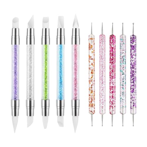 3D Gel Modellierwerkzeug, Doppelkopf Nagel Skulptur Feile, Multifunktionale Nagel Gravur Stift für Reisen Zuhause Unterwegs Geschäftsreise von Whnbuij