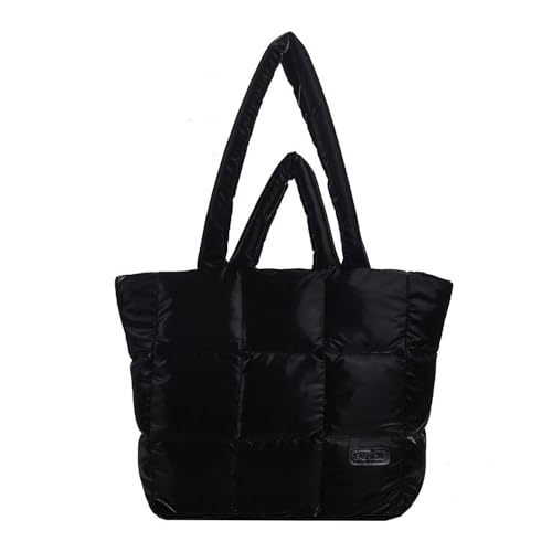 Balltasche für Damen – Stilvolle aufgeblasene Tasche, langlebige große Umhängetasche | modische gesteppte gepolsterte Schultertaschen, isolierte Mode-Tasche, wasserdichte Aufbewahrungstasche,, Schwarz von Whnbuij