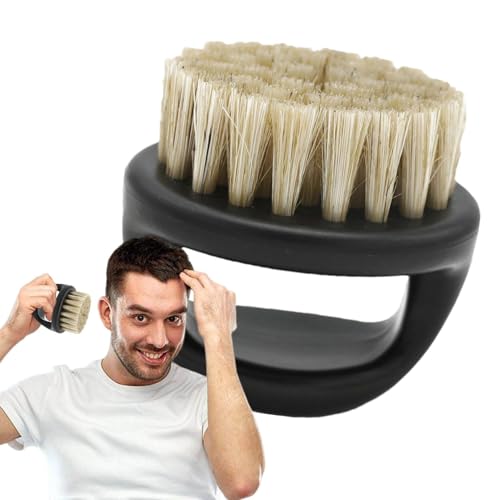 Bartbürste mit Wildschweinborsten, Premium-Bart- und Schnurrbartpflege-Werkzeug, Holzgriffbürste, tragbare Bartbürste für Männer mit Griff, weiche Naturborsten, glatter Gesichtshaarkamm, tragbarer von Whnbuij