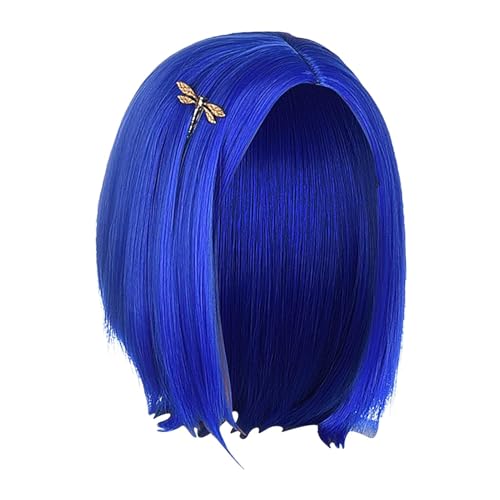Cosplay Perücke für Damen - Anime Kostüm Perücke Kurz Glatt Cosplay Perücke Damen Cosplay Perücke Kurz Glatt Blau Perücke für Anime u von Whnbuij