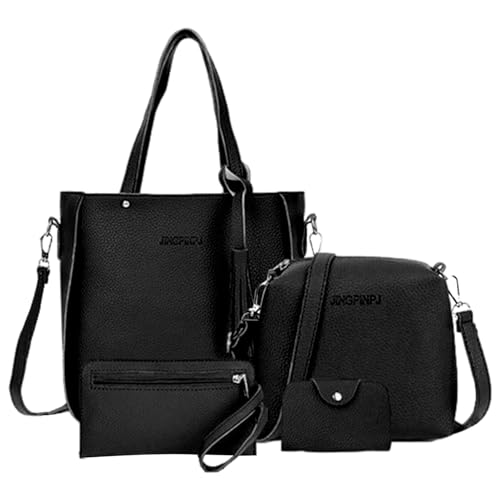Damen-Taschen-Sets – 4-teiliges modisches Handtaschen-Set mit Griff, für tägliches Outfit, passende Taschen, Mädchen, Geldbörse, Make-up, Handy, Wasserflasche, Parfüm, Handschuhe und andere tägliche von Whnbuij