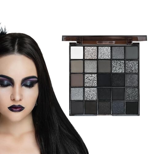 Dunkle Lidschatten-Palette - Dauerhafter schwarzer Lidschatten, 25 Spiegelfarben Mattschwarze Wunder | Langlebige Gothic Eyeshadow Set, Eye Set, Puder P Dunkle Lidschatten-Palette - Dauerhafter schwarzer Lidschatten, 25 Spiegelfarben Mattschwarze Wunder | Langlebige Gothic Eyeshadow Set, Eye Set, Puder P von Whnbuij