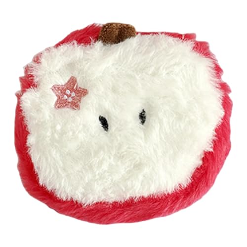 Geldbörse | Geldbörse | Plüsch Obst Geldbörse - Tragbare Plüschobsttasche | Tragbare Obsttasche aus Plüsch | Cartoon Fruchtform Reißverschluss Kopfhörer Aufbewahrungstasche mit Reißverschluss, rot von Whnbuij