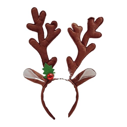 Haarband aus Rentiergeweih – Weihnachts-Stirnbänder, Haarreif aus Hirschgeweih mit Weihnachtsrentier-Ohren, Weihnachtsparty-Stirnband aus Rentierholz für Fotozubehör, Partys von Whnbuij