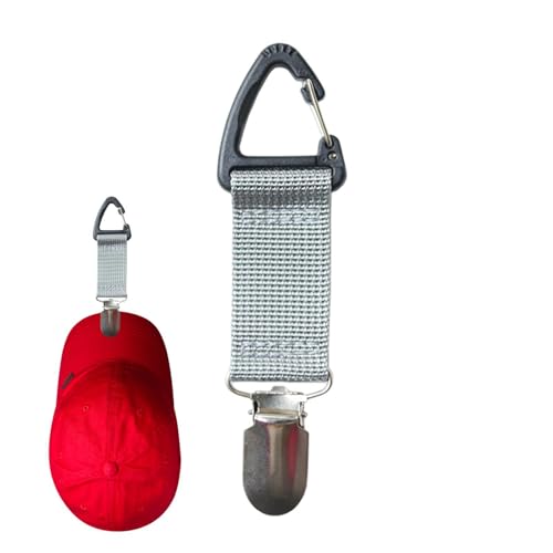 Hutklammer für Reisen – Hutclip für Gepäck, Outdoor-Reisezubehör | Multifunktionaler Huthalter, Hutclip aus Leder, tragbarer Hutclip, Silbergrau., Se référer au descriptif, Siehe Beschreibung von Whnbuij