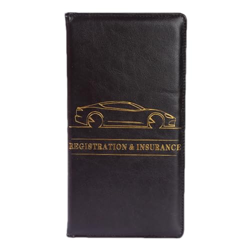 KFZ Ausweishülle | PU Leder Geldbörse für Auto KFZ | KFZ Auto KFZ Auto KFZ Ausweishülle Organizer Tasche und Organizer für Auto Motorrad LKW Boot, Schwarz, riferimento alla descrizione, Siehe von Whnbuij