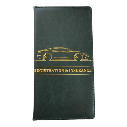 KFZ Ausweishülle | PU Leder Geldbörse für Auto KFZ | KFZ Auto KFZ Auto KFZ Ausweishülle Organizer Tasche und Organizer für Auto Motorrad LKW Boot, grün, riferimento alla descrizione, Siehe von Whnbuij