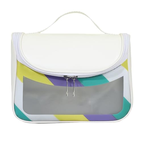 Multifunktionale Kosmetiktasche, Reise-Kosmetiktaschen für Frauen,Kosmetiktasche Schminktasche Große Kapazität Make-up-Taschen - Tragbare Zwei-Wege-Reißverschluss Kulturbeutel, Weiß, riferimento von Whnbuij